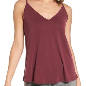NWT BP. Double V Swing Camisole Burgundy Red